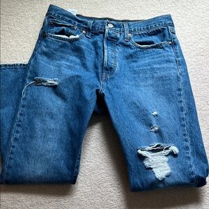 Levis Premium Blue Distressed Jeans